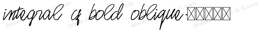 Integral CF Bold Oblique字体转换